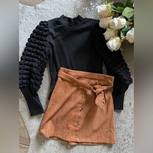 Girls 👧 Elegant Brown Skirt set